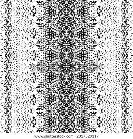 Black Color Ethnic Boho Vector. Simple Geometric Pattern. Black Colour Dark Scribble Pattern. Ethnic Ikat Print. Native Ink Doodle Batik. Abstract Native Dark Pattern. Seamless Ink Scribble Design