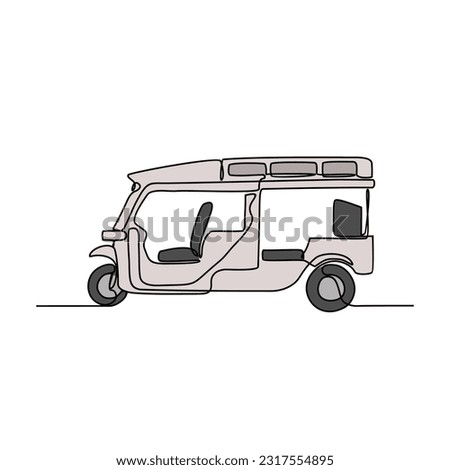 One continuous line drawing of traditional transportation. vehicle design in simple linear style. transportation design concept vector illustration