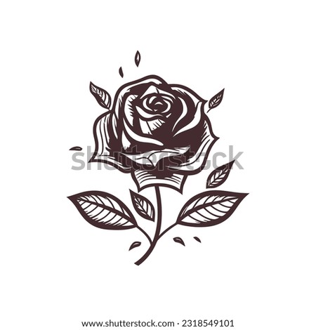 Rose Flower Logo Illustration Vector Design Template