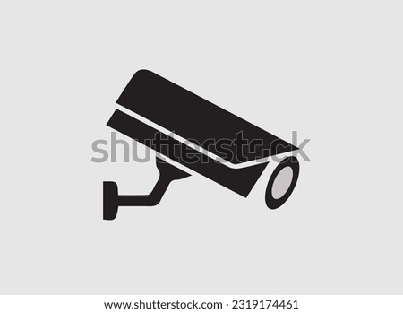 Security camera service line black icon on white background. Modern cc tv icon. Spy camera silhouette hotel illustration icon raster.