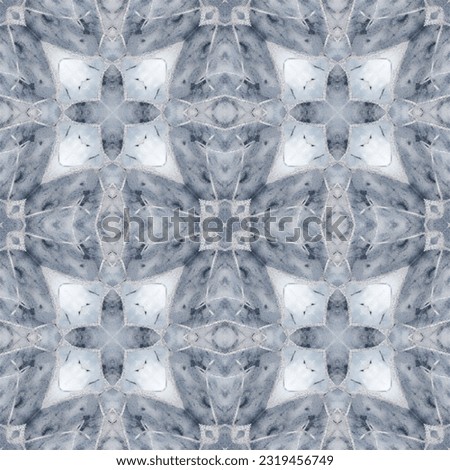Seamless tie-dye pattern of indigo color on white silk, Hand painting fabrics - nodular batik