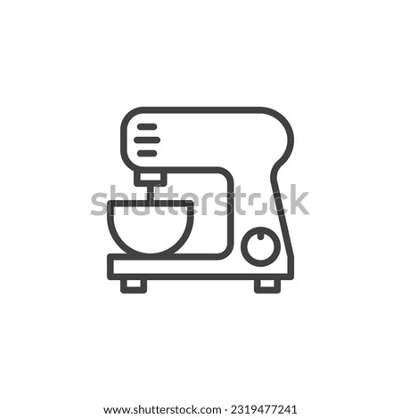 Food processor line icon. linear style sign for mobile concept and web design. Electric mixer outline vector icon. Symbol, logo illustration. Vector graphics