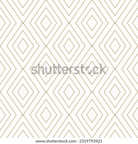 Raster golden geometric texture. Elegant seamless pattern with linear diamonds, rhombuses, thin lines. Abstract white and gold graphic ornament. Art deco style. Trendy background. Luxury repeat design