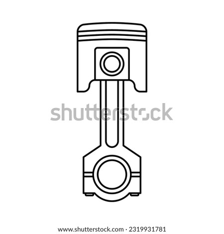 Piston Outline Vector Design Illustration