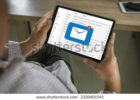 Mail Communication Connection message to mailing contacts phones Global Letters Concept person browsing message using media communication mailing advertisement