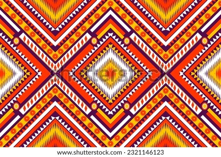 Seamless design pattern, traditional geometric star zigzag pattern. yellow purple orange  white  vector illustration design, abstract fabric pattern, aztec style for textiles, 