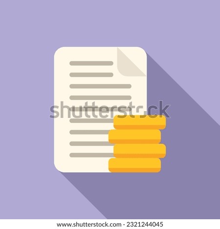 Compensation document icon flat vector. Business money. Payment fund