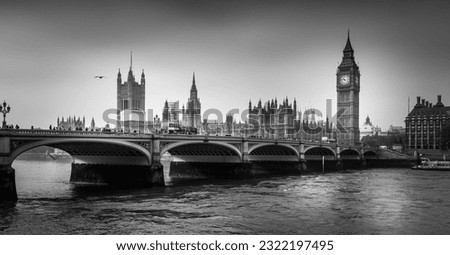 Westminster bridge with Bigben London UK
