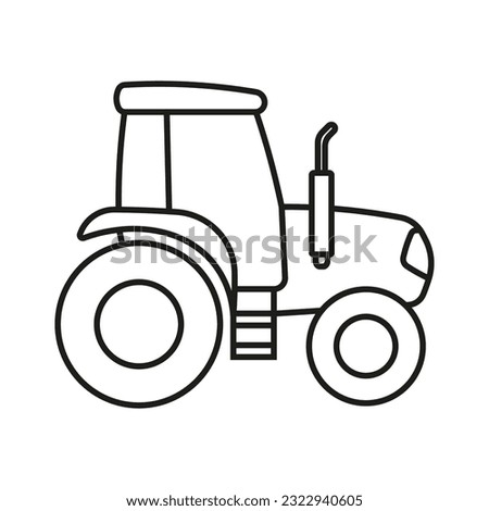 Tractor editable stroke outline icon.