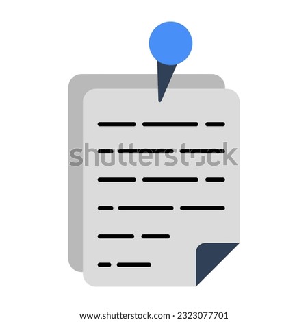 Pushpin document icon, editable vector 