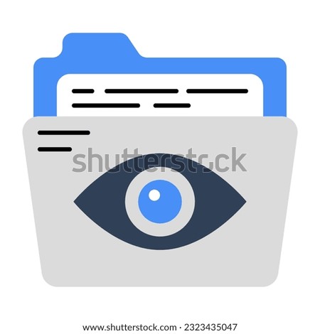 Vector design of folder inspection, eye with binder 