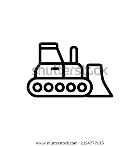 Yellow Bulldozer Icon Vector Illustration