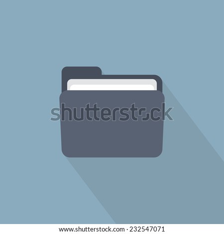 Vector folder icon in flat style