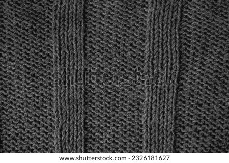Weave Knitted Print. Vintage Woolen Pattern. Macro Jacquard Warm Background. Knitted Print. Dark Closeup Thread. Nordic Holiday Decor. Cotton Print Garment. Detail Pattern Knit.