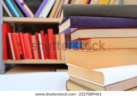 Books on shelf in library