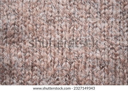 Knitted Texture. Organic Woven Textile. Jacquard Warm Background. Closeup Knitting Texture. Structure Thread. Nordic Winter Jumper. Soft Cloth Wallpaper. Macro Knitting Texture.