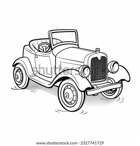 Old car coloring page for toddlers