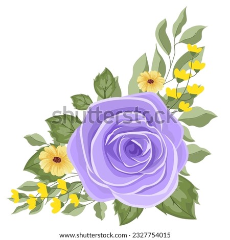 Rose Violet vector for illustration , decoration , paper print , greeting card , innovative