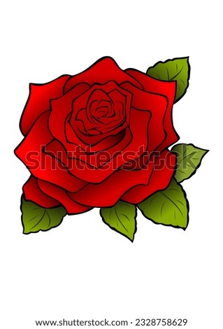 Stunning red rose graphics on white. Ideal for romance, Valentine's Day, and heartfelt expressions. High-resolution image showcasing the beauty of a blooming rose. Perfect for digital projects .