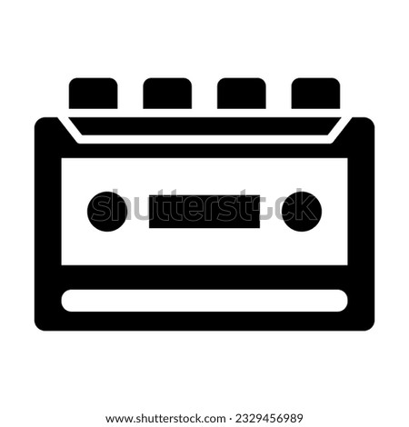 Cassette Recorder Vector Glyph Icon For Personal And Commercial Use.

