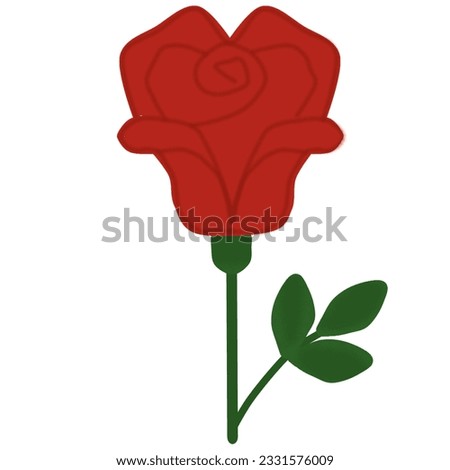 Vibrant Rose Vector Illustration, Botanical Floral Design