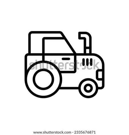 Brown Tractor Outline Icon Vector Illustration