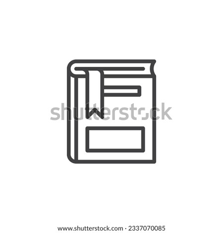 Book with bookmark line icon. linear style sign for mobile concept and web design. A book outline vector icon. Symbol, logo illustration. Vector graphics
