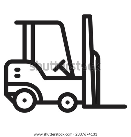 Forklift outline icon. Transportation illustration for templates, web design and infographics. Pixel-perfect at 64x64