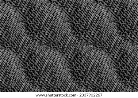 Knitted Blanket. Metal Seamless Knitted Pattern. Gray Knit Pattern Wallpaper. Knitted Background Texture. Black Wool Knit Seamless. Retro Scandinavian. Grey Fabric.