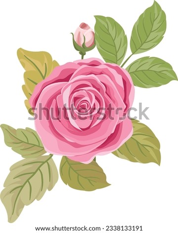 vector wedding bouquet, bouquet of roses with leaves