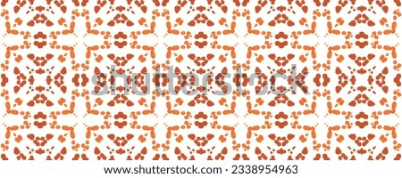 Watercolor Geometric Pattern. Red Decorative Design. Kaleidoscope. Orange Ceramic Tile. Artistic Psychedelic Geo. Ink Paint Stroke Seamless. Red Geometry Texture. Surface Pattern.