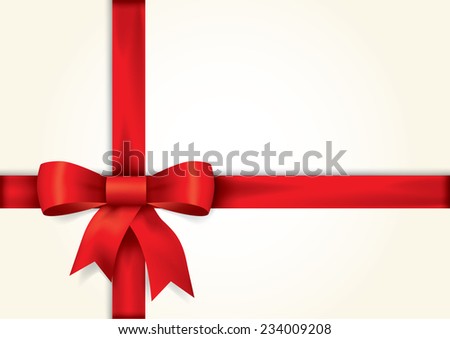 Red gift bows with ribbons, Vector for greeting card, bows, new year, gift