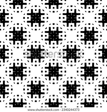 Black and white geometric seamless pattern with abstact shapes. Repeat pattern for fashion, textile design,  on wall paper, wrapping paper, fabrics and home decor.Raster copy of vector file.