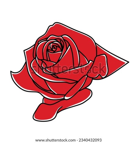 Red rose flower vector.  flower illustration