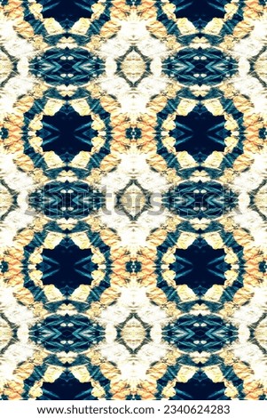 Fabric Design Pattern. Brush Paint Print. Color Mess. Denim,Gold,White Urban Abstract Wallpaper. Ethnic Ornament. Trendy Style. Distressed Illustration. Cool Fabric Design Pattern.