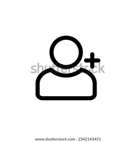 Add People line icon vector design template and ilustration with editable stroke