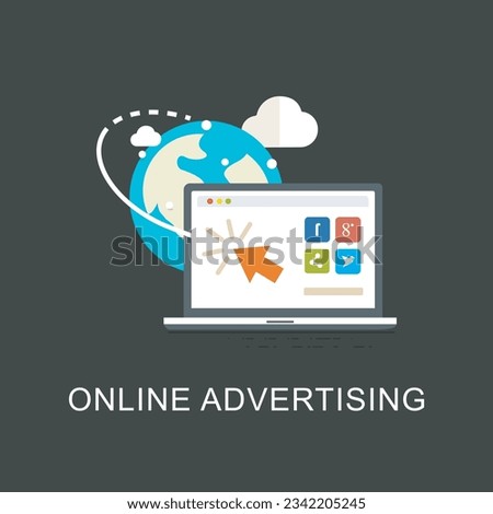 flat design concept of Online advertising
