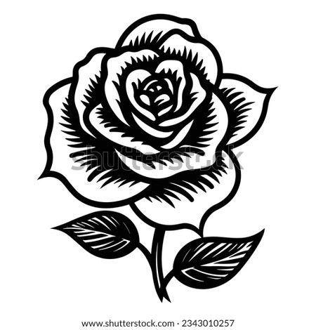 Beautiful Black And White Rose Silhouette