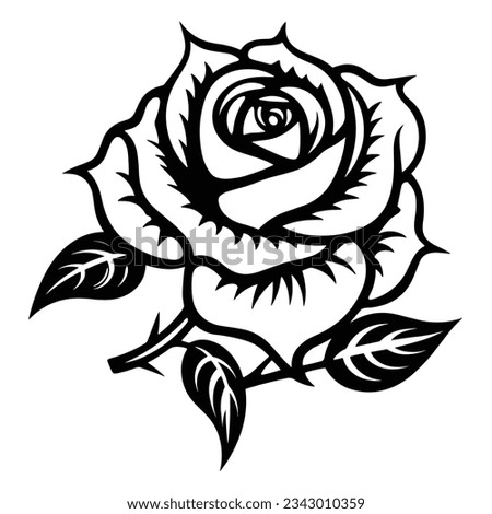 Beautiful Black And White Rose Silhouette