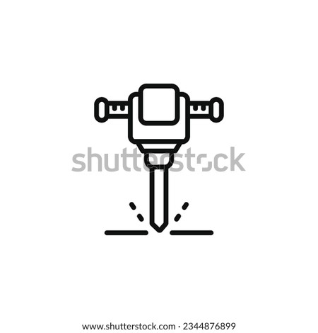 Jackhammer line icon isolated on white background