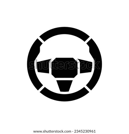 Steering Wheel Filled Icon Vector Illustration