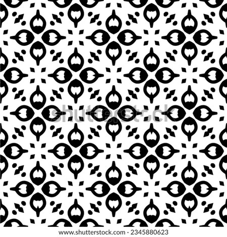 Seamless pattern. Figures ornament.Black and white  pattern for fashion, textile design,  on wall paper, wrapping paper, fabrics and home decor.