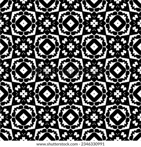 Seamless pattern. Figures ornament.Black and white  pattern for fashion, textile design,  on wall paper, wrapping paper, fabrics and home decor.