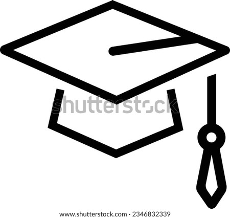 Education and Graduation Line Icon, Outline Vector Symbol . Pixel Perfect, Editable Stroke.