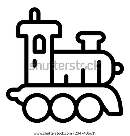 Steam train line icon, kid toys concept, train toy sign on white background, steam locomotive icon in outline style mobile concept web design. Vector graphics.