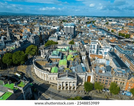 Aerial view of Bank of Ireland in central Dublin, Ireland