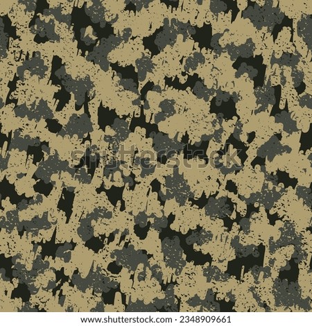 Camouflage Hunting Khaki Camouflage Seamless Pattern. Green Seamless Digital Vector Wallpaper. Brown Repeated Artistic Graphic Backdrop. Beige Repeated Color Vector Pattern. Camoflage