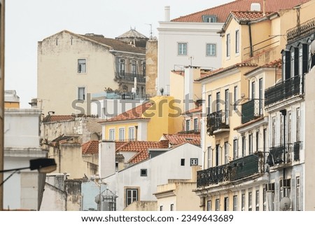 Small European houses in the old town of Portugal
