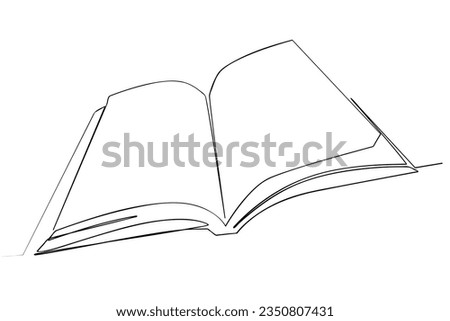 vector sketch open book single one line art, continuous 
