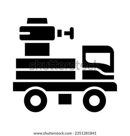 Armored Vehicle Vector Glyph Icon For Personal And Commercial Use.
